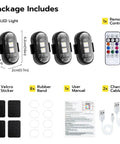 4 Pack Wireless Rechargeable Magnetic LED Strobe Lights With Remote Control 8 Color USB Waterproof Anti Collision Car
