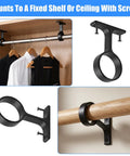 Two Packs One And A Quarter Inch Heavy Duty Closet Rod Brackets In Stainless Steel Rustproof Flange End Supports With Screws And Anchors.