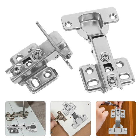 Two Pcs Clip On Concealed Stainless Steel Cabinet Door Hinges For Kitchen Cabinets And Furniture No Fuss Install Multipurpose Use Durable