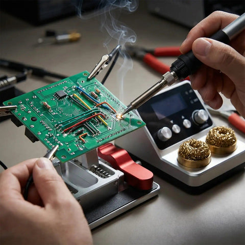 All In One Soldering Station And Welding Table Clamps With Ceramic Tips Aluminum Third Hand Tool For PCB Wire And LED Strip Electronics Repair