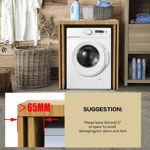 Slick Heavy Duty Pocket Door Slide Hinge Kit With Thick Cold Rolled Steel And Dual Row Ball Bearings installed above a washing machine.