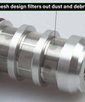 Close-up of the Two Piece Engine VVT Intake And Exhaust Camshaft Variable Timing Solenoid Valve Kit for GM Engine with mesh design.