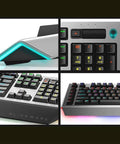 Rig Ready Wired Mechanical Keyboard With Custom RGB Modes Snappy Clicky Switches Direct Hookup Layout Onboard Volume Dial Angled Foot Rest For Daily Grind Gaming close-up of keyboard keys and angled foot rest
