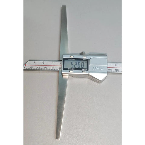 Beast Pro Grade Digital Depth Gauge 12 Inch With 6 Inch Base Stainless Steel IP54 Waterproof Caliper displaying measurement