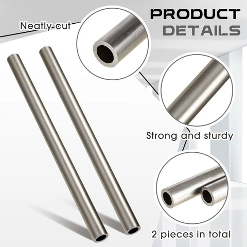 Image of two seamless cold rolled steel tubes, 12-inch long with a 3/4 inch outer diameter, for automotive and DIY projects.