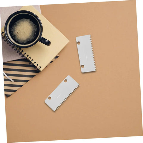 Pack Of 10 Heavy Duty Metal Tape Gun Blades Replacement For 4 To 5 Cm Packing Tape Dispensers Serrated Cutter Blades Handheld Packaging Sealing Tool Parts Ideal For Busy Shippers And Warehouses, two white serrated blades on desk