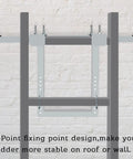 Heavy-Duty Ladder Stabilizer With Wing Span Wall Standoff For Extension Ladders, Gutter Access And Roof Work mounted on wall