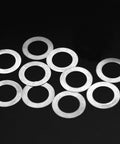 Ultra Thin M10x16x0.1mm Shim Washers Set, 10Pcs 304 Stainless Steel Plain Gasket Crush Washers, Flat Washers for Precise Fit displayed