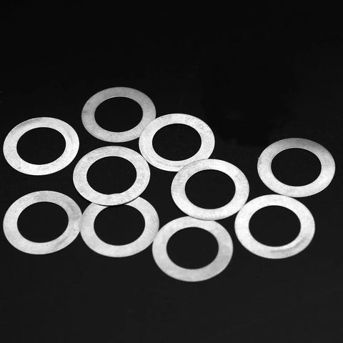 Ultra Thin M10x16x0.1mm Shim Washers Set, 10Pcs 304 Stainless Steel Plain Gasket Crush Washers, Flat Washers for Precise Fit displayed