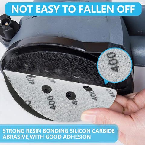120Pcs 5 Inch Hook And Loop Sanding Discs Set For Wet Dry Sanding Silicon Carbide Flocking Pads With 8 Hole Grits 400 application