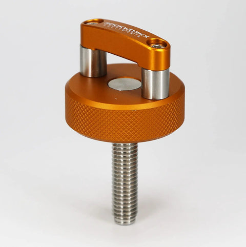 Billet Aluminum Orange Hard Top Fastener For Ford Bronco, Quick Removal Thumb Screw With Integrated D Ring, M8 1.25 Thread, Stainless Steel Upgrade, Easy Install, USA Owned And Operated