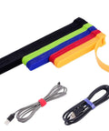 Reusable Hook And Loop Cable Ties Pack 60 Count Adjustable Cable Straps for Computer TV Electronics in 5 colors