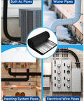 Outdoor AC Pipe Insulation Sleeve Wrap 3-Layer 600D Oxford Cover on various pipe systems for weatherproofing
