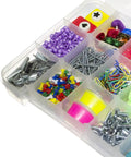 Portable Plastic Parts Storage Case With Hinged Lid And Five Adjustable Dividers Large Clear Organizer for small craft supplies