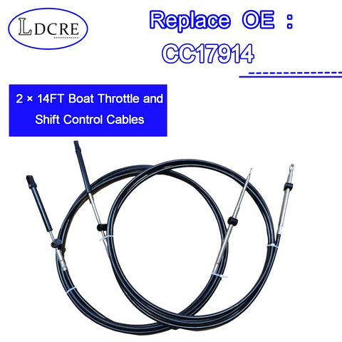 14Ft Boat Throttle And Shift Cable Set For Outboard Remote Control Fits Mercury MerCruiser Mariner And Force 1965 To Present 2 Pack Beefed Up Heavy Duty Replacements For Smooth Shifts