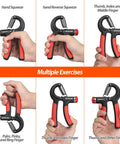 Adjustable Grip Strength Trainer With Easy Resistance Dial Hand Grip Strengthener for musicians and athletes shown in use