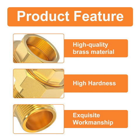 Brass Union Three Quarter Inch NPT Male To Three Quarter Inch NPT Female Pipe Fitting Product Features High Quality Brass