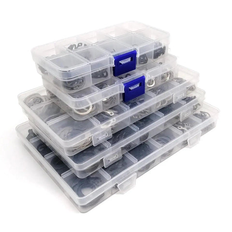 External Circlip Kit Set For Shafts 5 To 20 Mm C Type Retaining Rings For Bearings And Gears Locking Clip Ring Pack in plastic boxes