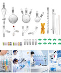 29 Piece Lab Glassware Set 250mL to 1000mL Distillation Kit with 24 to 40 Joint pro grade borosilicate glass for experiments
