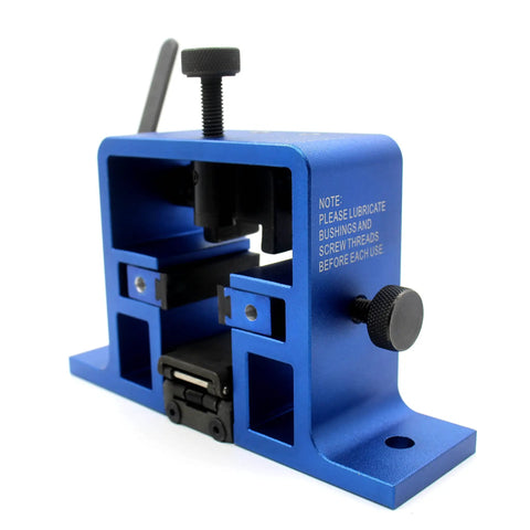 Pro Grade Pistol Sight Pusher Tool with reversible prong, blue solid construction for quick dovetail sight install, uninstall.