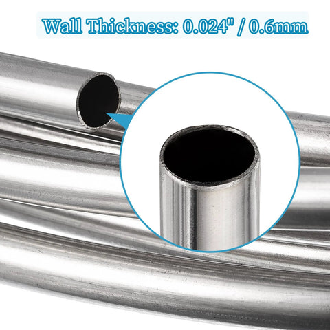 Stainless steel welded tubing coil, 3/8 in x 10 ft, 304 stainless; front view with close-up cross-section.