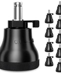 Silent Stationary Chair Feet For Office Seats Durable Rubber Glides 10 pack with smooth black rubber tips for easy installation.