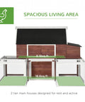 Customizable Outdoor Chicken Coop With Nesting Box And Ramp 114 Inch Wooden Hen House Double Run Poultry Pen