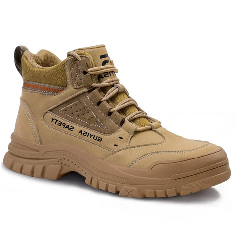 Men's Steel Toe Boots For Work Puncture Resistant With Kevlar Midsole Lightweight Safety Shoes For Construction Warehouse Factory Brown Size 9.5 Built Tough For All Day Comfort And Impact Protection