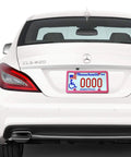 Rear view of car with Pink License Plate Frames Set Metal Aluminum Car Tag Covers 2 Pack Slim Front And Rear Holders For US Vehicles