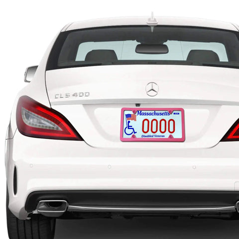 Rear view of car with Pink License Plate Frames Set Metal Aluminum Car Tag Covers 2 Pack Slim Front And Rear Holders For US Vehicles
