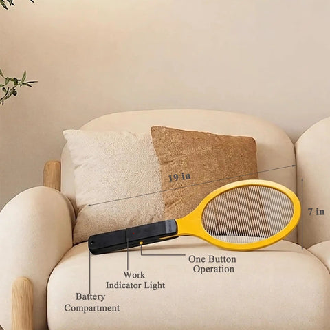 Ultra Fast Electric Fly Swatter Bug Zapper For Indoor Outdoor Use 2200V Mosquito Killer Handheld Zap Tool on sofa