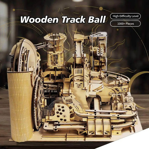 0.55 Inch Mechanical Marble Run Model And 3D Wooden Puzzle With Electric Motor For Adults, Sky City Kinetic Art display