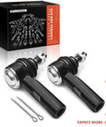 Front Outer Tie Rod End For Toyota Camry Sienna Solara Avalon Yaris RX300 ES300 And Scion xD Upgrade Durable Direct Fit Steering Component For Reliable Control And Smooth Handling, black metal pair with cotter pins