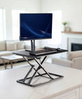 Budget Friendly 29 Inch Height Adjustable Standing Desk Converter for sit stand workstation with monitor in home office