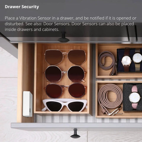 LoRa Smart Vibration Sensor With Shock And Glass Break Detection, Tamper Alarm, Motion And Generator Running Alerts, No Monthly Fee Self Monitoring, Email SMS And Push Notifications, One Quarter Mile Open Air Range, Alexa Compatible, Hub Not Included in drawer