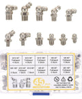 Grab This Awesome 45pcs Grease Zerk Fittings Assortment Kit With M6 M8 M10 Straight And Angled Nipple For Quick Repair, Broken Replacement, And Smooth Workshop Jobs Without The Hassle Of Hunting Down Missing Parts Every Time. carbon steel grease zerk fittings assortment kit, M6 M8 M10 straight and angled nipples