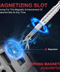 115-In-1 Magnetic Screwdriver Set With Ratchet, S2 Steel Drill Bits showing magnetizing slot feature in use