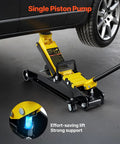 VEVOR 2.5-ton yellow low-profile steel floor jack with single-piston lift pump