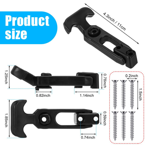 Dimensions of 2 Pack Flexible Rubber Draw Latches With Stainless Steel Screws T Handle Hasp For Hood Cooler Tool Cabinet