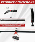 Built Different Heavy Duty 29 To 48 Inch Adjustable Pry Bar With 14 Position 180 Degree Rotating Head dimensions showing 29 to 48 inches length.