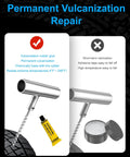 Heavy Duty Tire Repair Kit With Plugs T Handle Probe Insert Tool Glue And Case For Car Truck Motorcycle Atv On The Fly Flat Fixes, showing steel probe and rubber glue for permanent vulcanization.