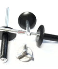 Black Exploding Pop Rivets 3/16 Inch Tri-Fold Large Head Aluminum Mandrel Blind Fastener For Oversized Holes display