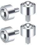 4 Pack 1 Inch Heavy Duty Steel Ball Transfer Bearings Rollers For Workbenches And Conveyor Setups 390 Lb Per Unit 360° View