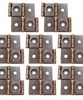 Heavy Duty Double Acting Folding Screen Hinges For Furniture Built Tough With Antique Red Enamel Rock Solid Steel Hardware Snug Wood Panel Mounting Kit Pack Of Eight, showing pack of 8 steel hinges
