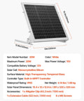 20W 12V Solar Battery Trickle Charger Maintainer with Built In MPPT Controller Mono Solar Panel with dimensions & specs