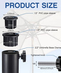 Diagram of the Six Piece Patio Umbrella Base Ring Cover And Cap Kit With M8 Thread Hand Knob Caps Replacement Parts and size details