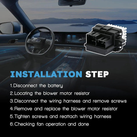 Hvac Blower Motor Resistor With Wire Harness For Chevy Silverado Equinox Tahoe Suburban in a car installation guide.