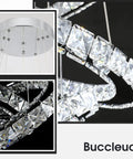 Modern LED Crystal Chandelier With Ring Lamp Body Dimmable 6500K Cool White Hanging Crystal Wind Bell Look 19.7 Inch Ideal For Dining Room Living Room Kitchen Bedroom High Quality K9 Crystals And Stainless Steel close-up