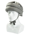 Breathable Elderly Protective Hat For Seniors And Grownups, Fall Prevention Helmet with adjustable fit and gray soft padding on mannequin