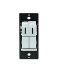 Front view of 450W LS Series Dimmer Light Switch with Built In Fan Control for Dimmable LED and CFL Bulbs, White Finish